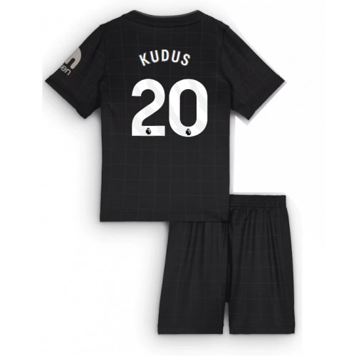 Stroje piłkarskie Tottenham Hotspur Mohammed Kudus #20 Koszulka Wyjazdowej dla dzieci 2025-26 Krótki Rękaw (+ szorty)
